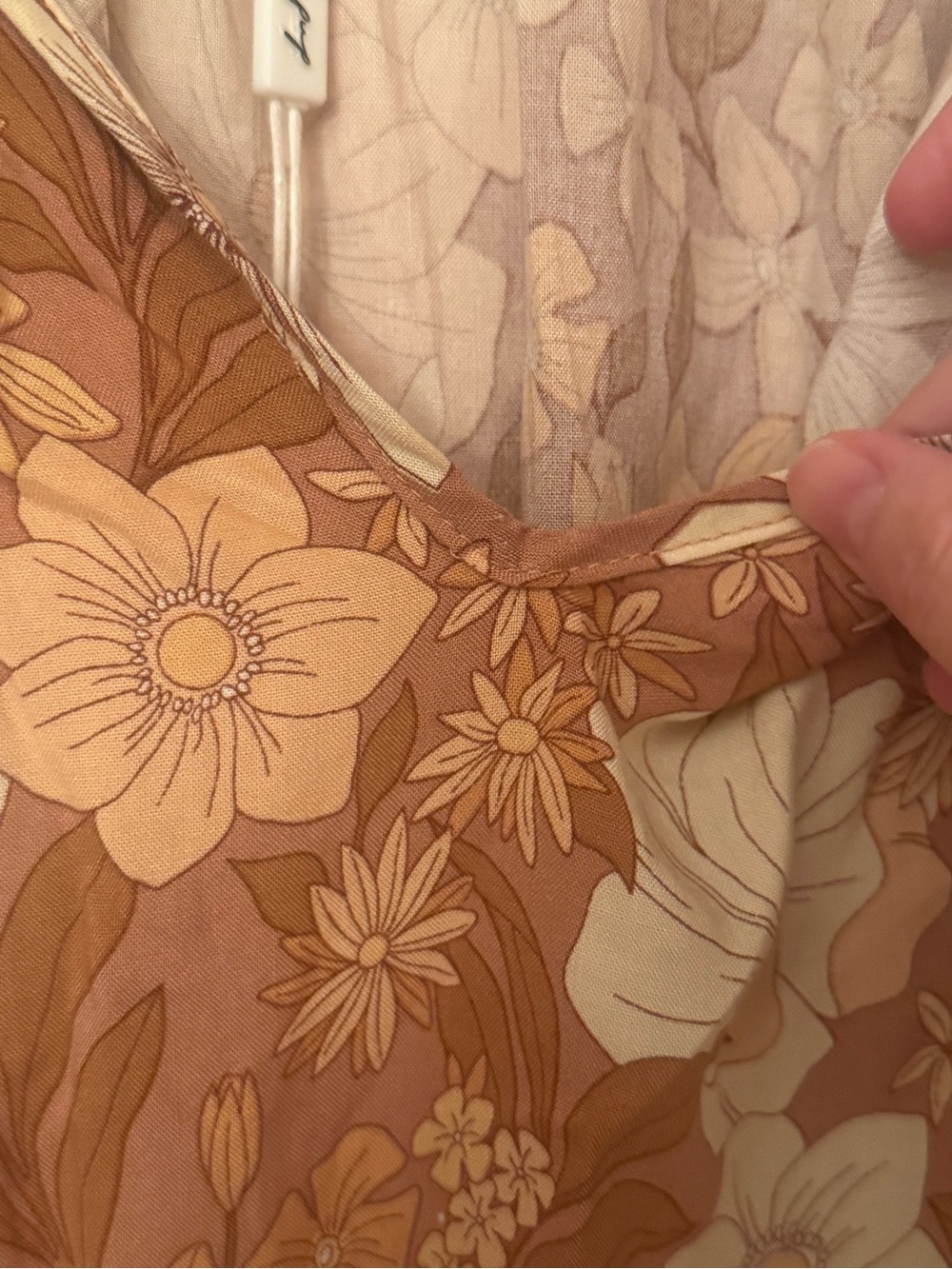 Petal & Pup Kealan Mini Dress Womens Size 0 Brown Floral Smocked Long Sleeve NWT - Picture 10 of 10